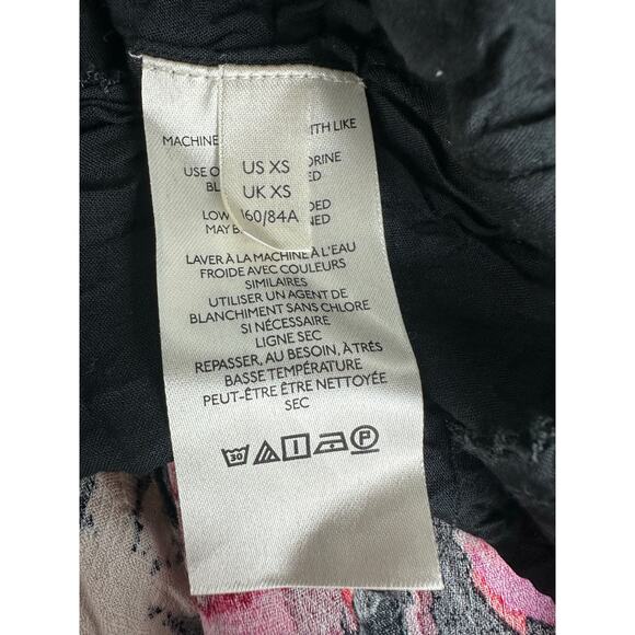 Anthropologie Size XS S Blossom Black Floral Maxi Dress Puff sleeves Smocked - Picture 12 of 13